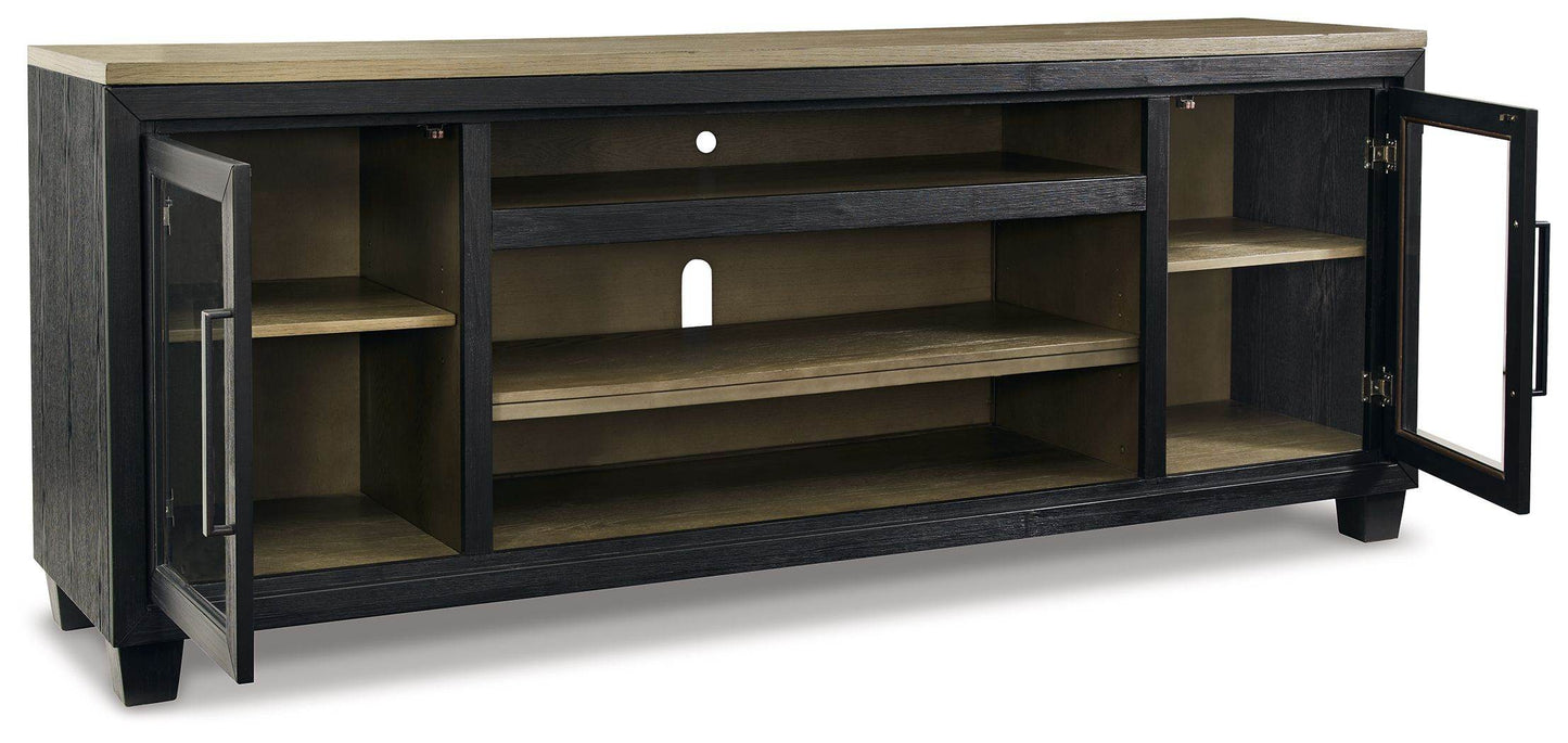 Foyland - Black / Brown - XL TV Stand w/Fireplace Option - Forward Furniture