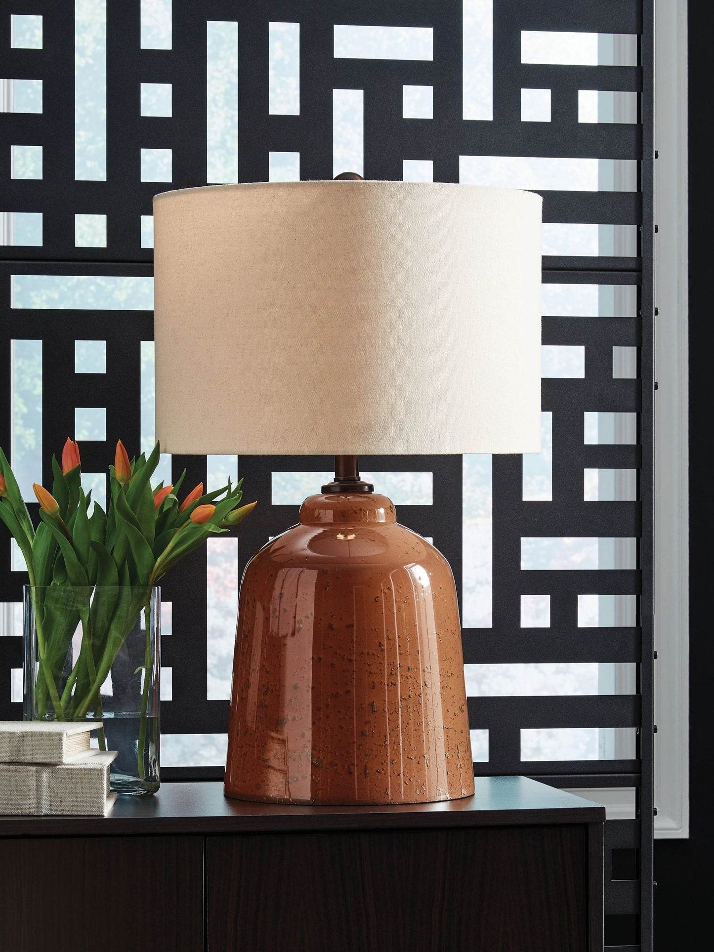 Aaleahya - Rust - Glass Table Lamp