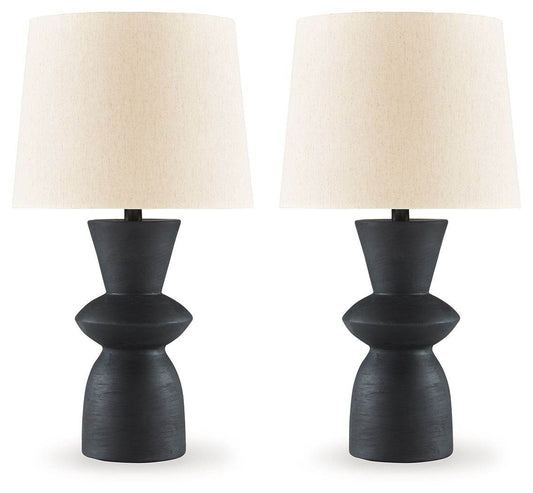 Scarbot - Distressed Black - Paper Table Lamp (Set of 2) - Forward Furniture