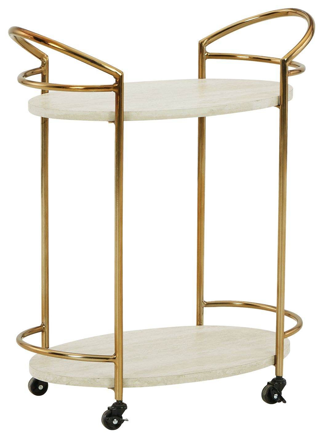 Tarica - Cream / Gold Finish - Bar Cart - Forward Furniture