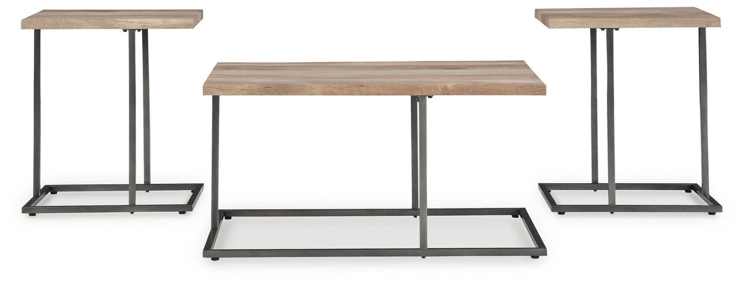 Albreane - Grayish Brown / Black - Occasional Table Set (Set of 3) - Forward Furniture