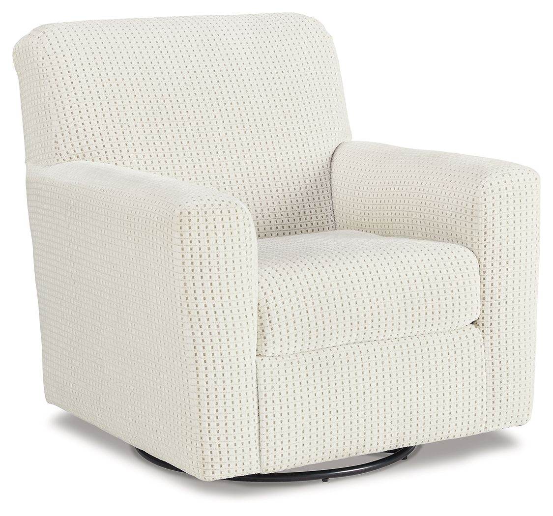Herstow - Ivory - Swivel Glider Accent Chair - Fabric - Forward Furniture