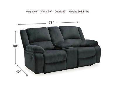 Draycoll - Slate - Dbl Reclining Loveseat W/Console - Fabric - Forward Furniture