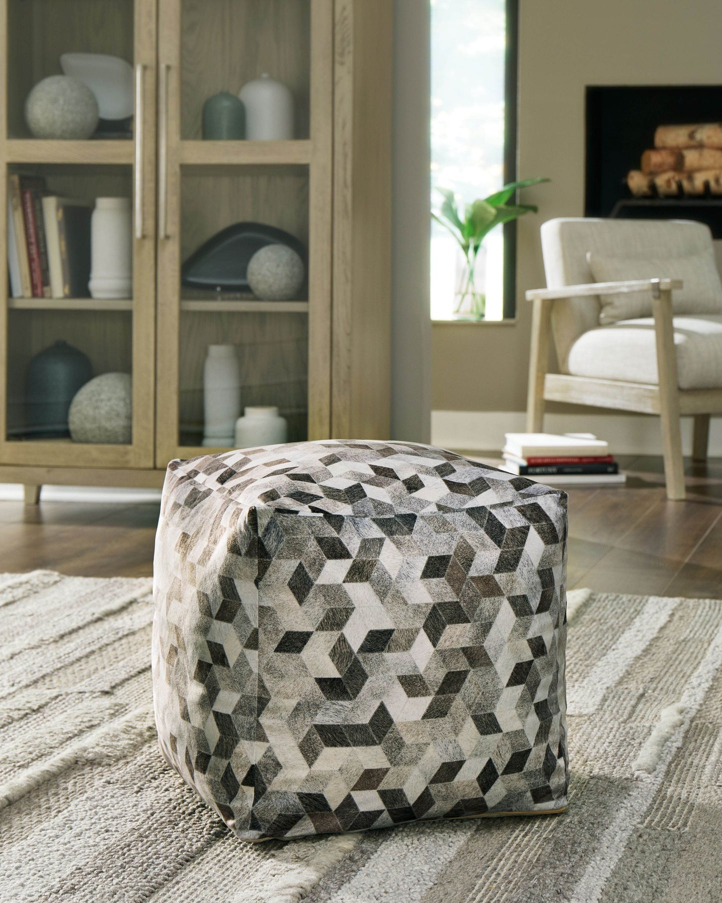 Albermarle - Gray / Brown - Pouf - Forward Furniture