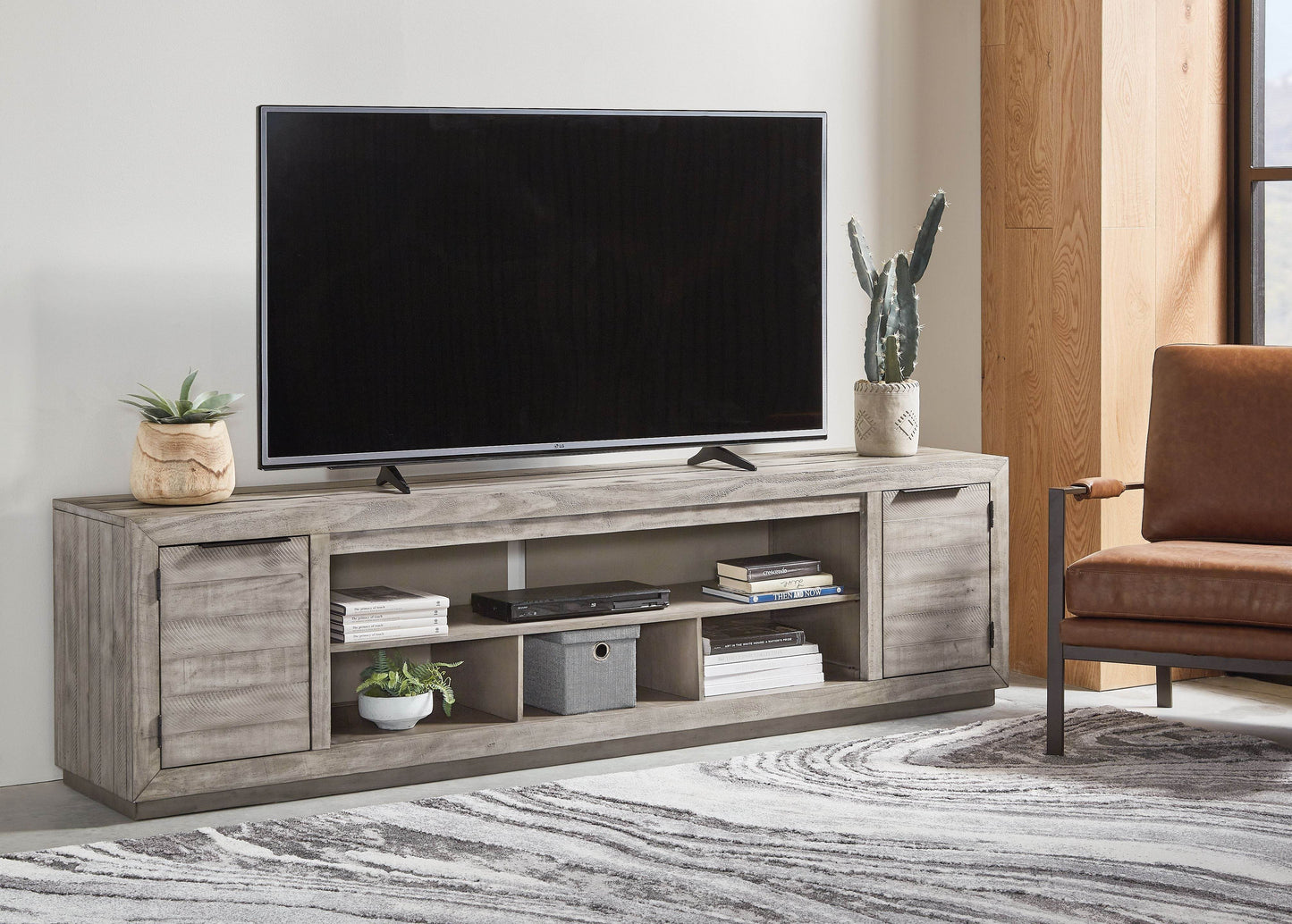 Naydell - Gray - XL TV Stand w/Fireplace Option - Forward Furniture