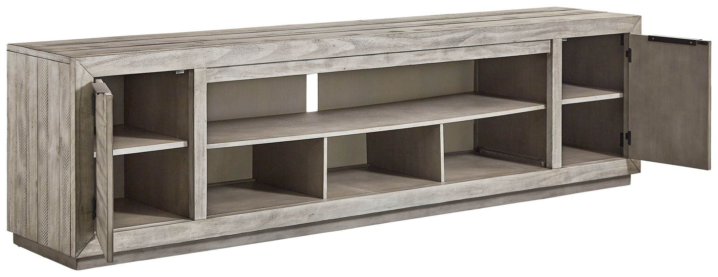 Naydell - Gray - XL TV Stand w/Fireplace Option - Forward Furniture