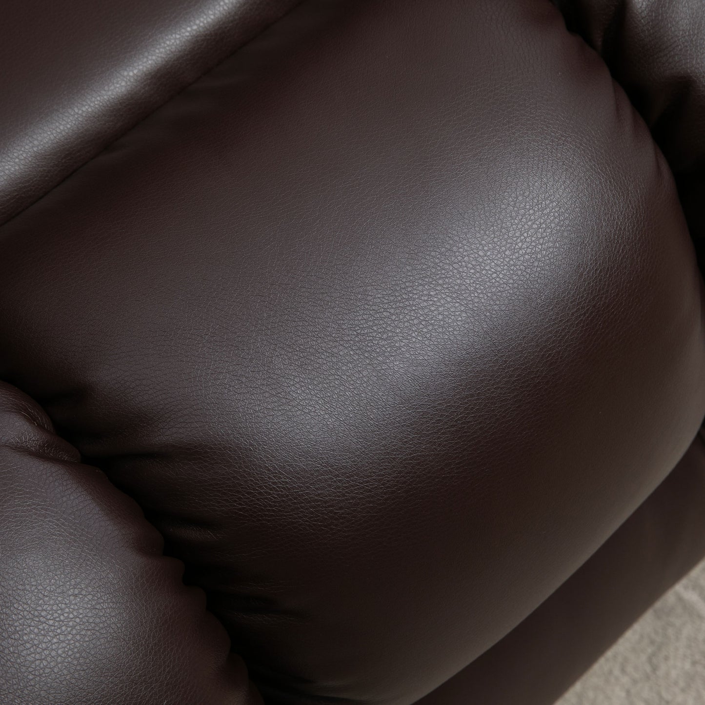 Electric Power Lift Chair, PU Leather Recliner Sofa with Footrest, Remote Control and Cup Holders, Brown