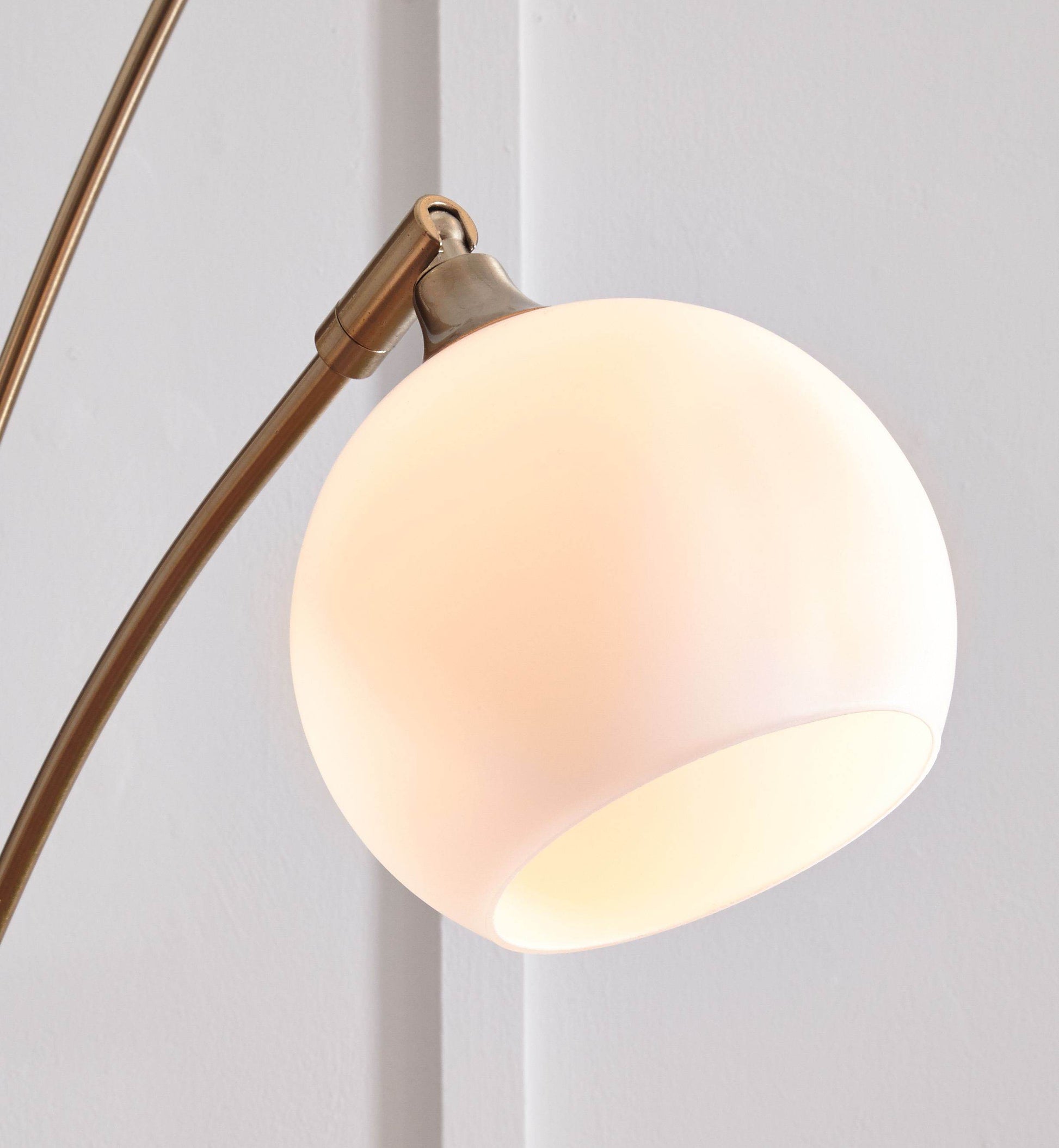Taliya - Champagne / White - Metal Arc Lamp - Forward Furniture