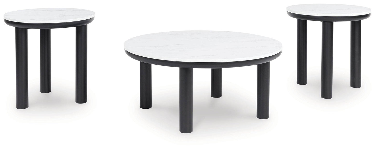 Xandrum - Black / White - Occasional Table Set (Set of 3) - Forward Furniture