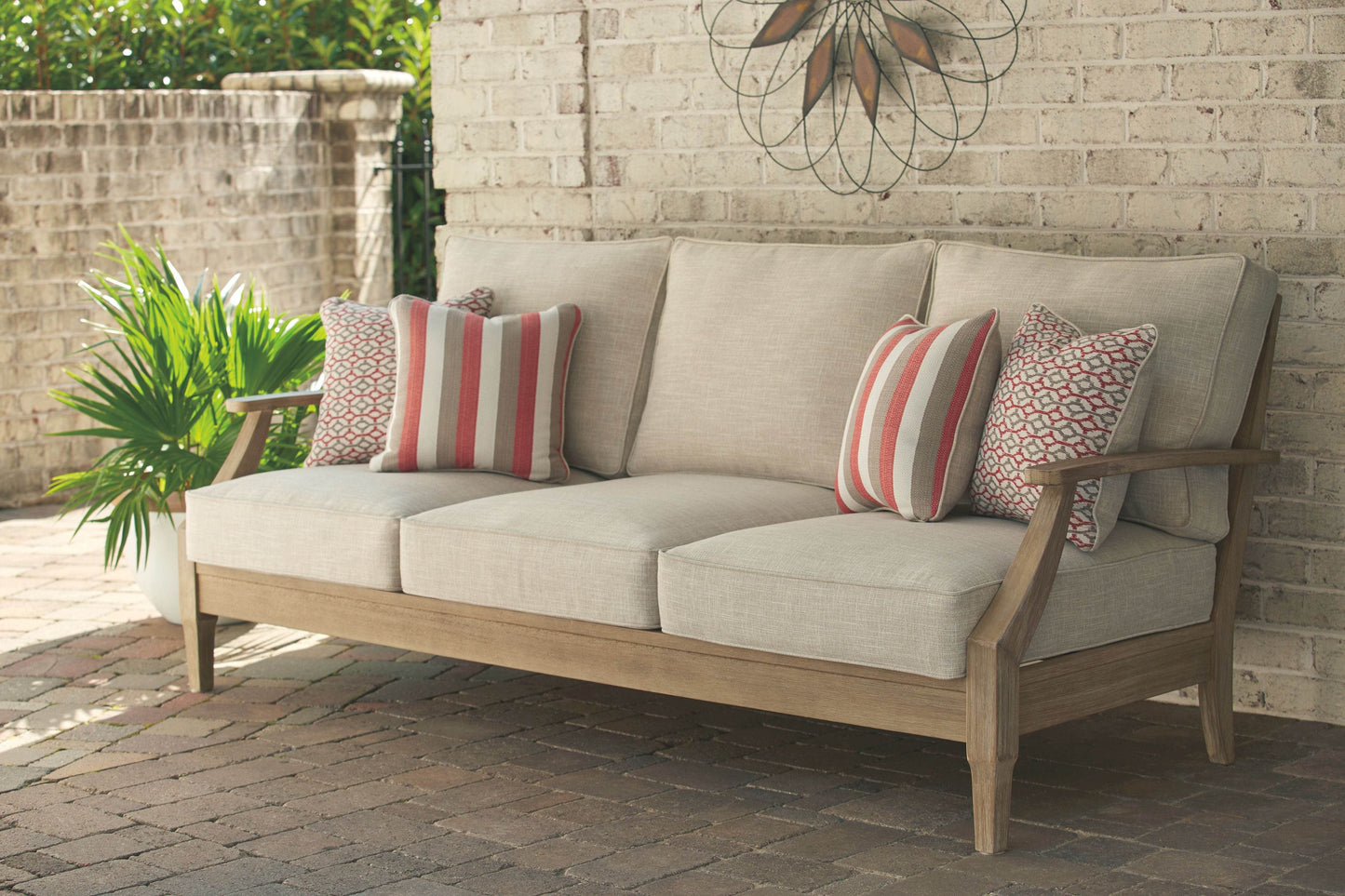 Clare View - Beige - Sofa with Cushion - Forward Furniture