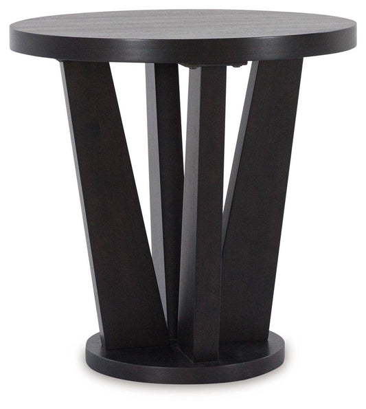 Chasinfield - Dark Brown - Round End Table - Forward Furniture