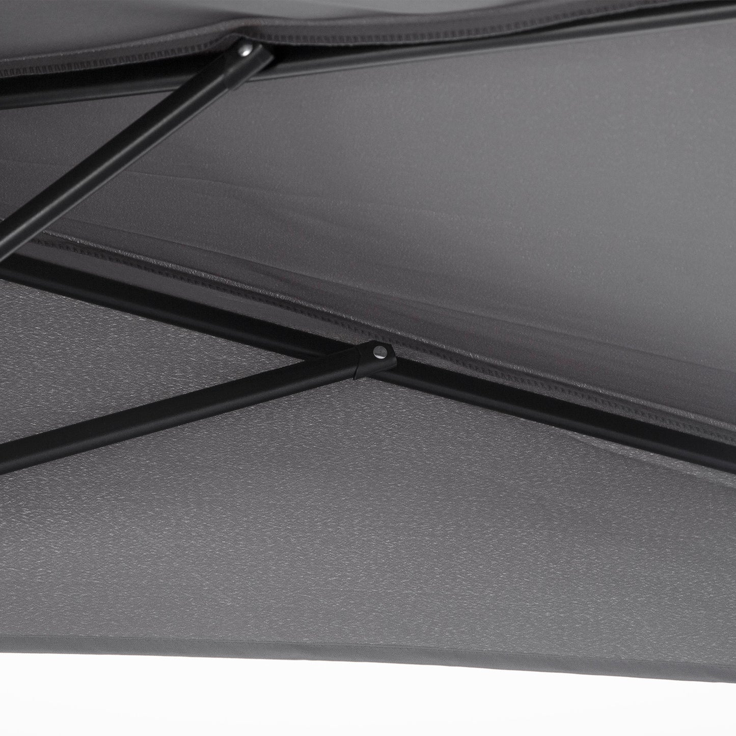 9.8ft Half Umbrella Semi Round Patio Parasol with Crank Handle, Top Vent for Garden, Balcony- NO BASE INCLUDED, Grey
