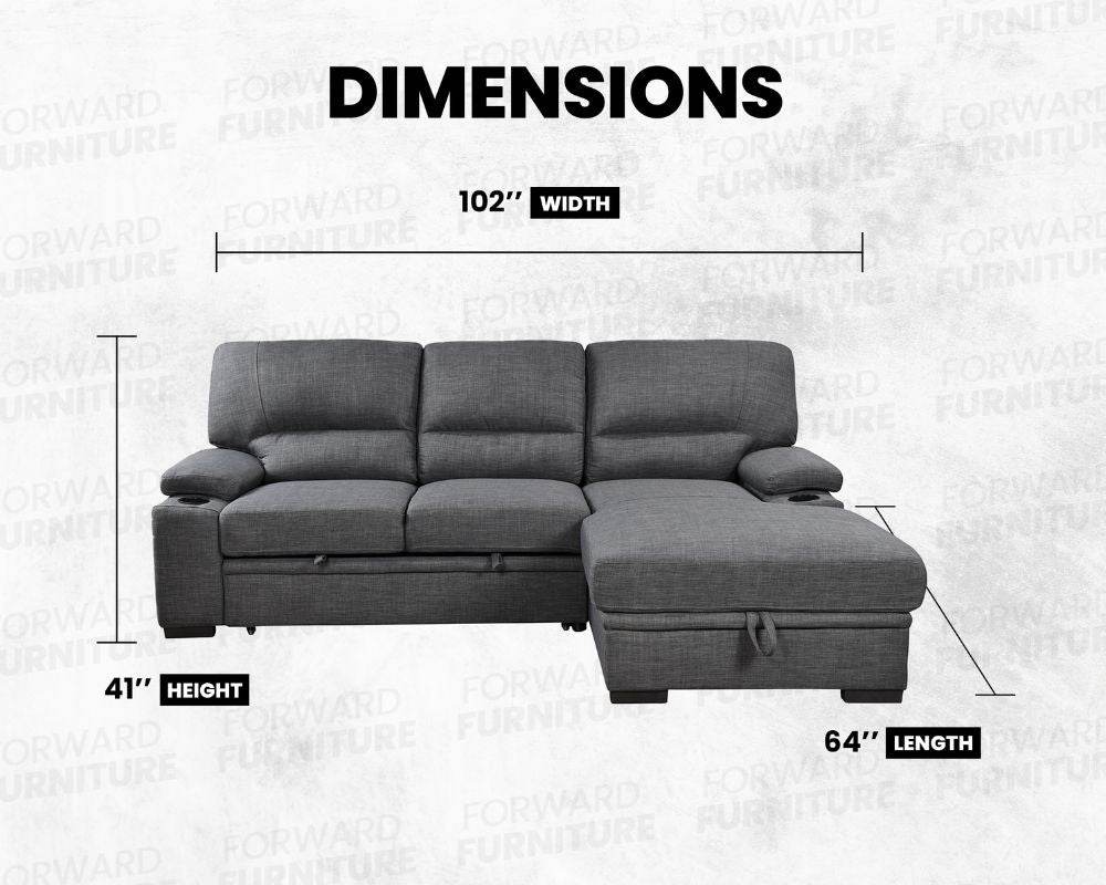 Porter Sleeper Sectional with Cup Holders - Forward Furniture