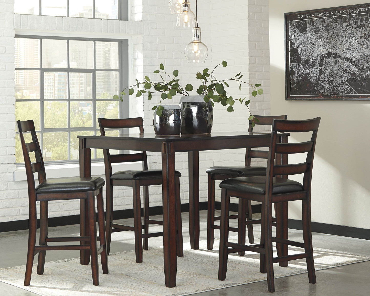 Coviar - Brown - DRM Counter Table Set (Set of 5) - Forward Furniture