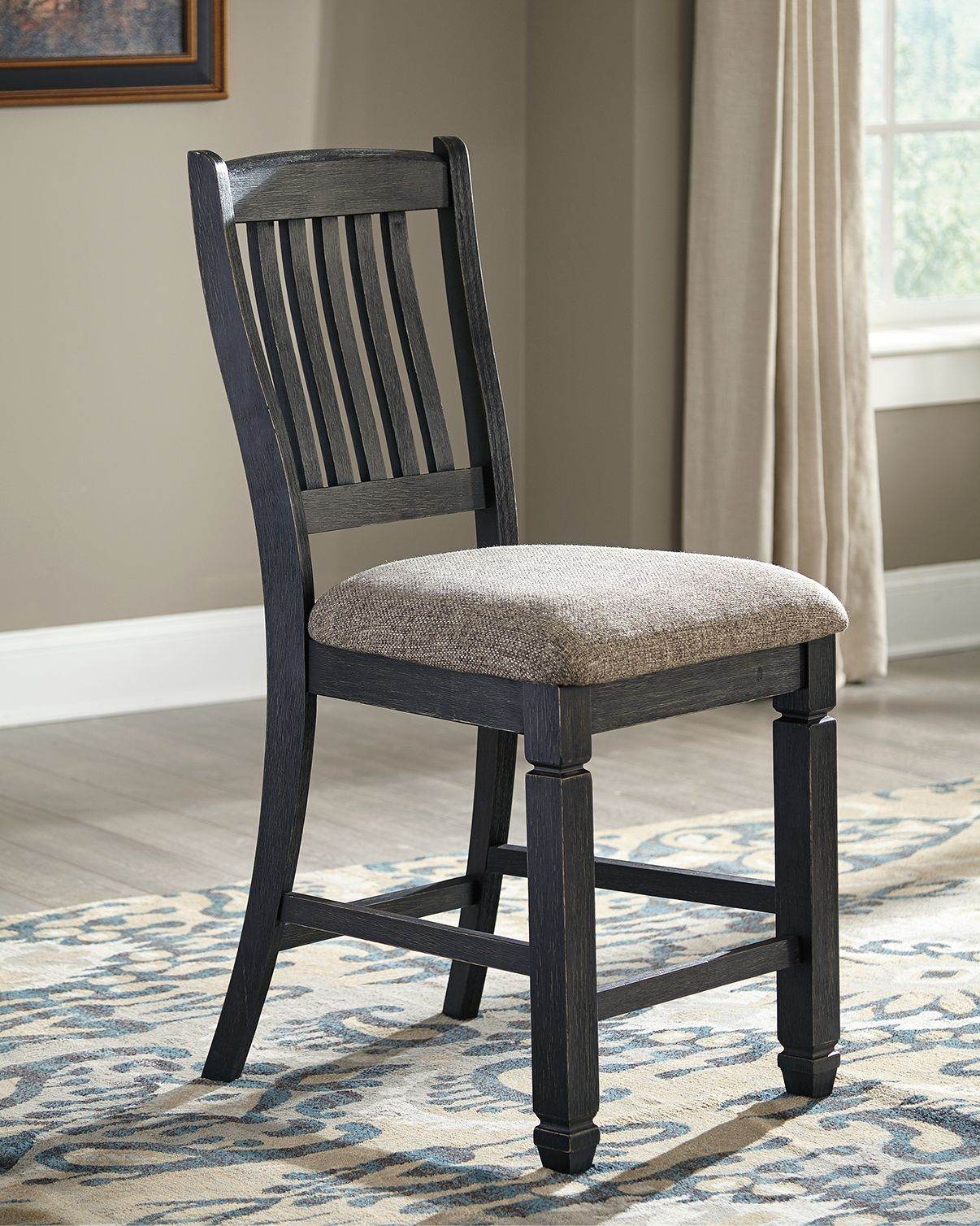 Tyler Creek - Black / Grayish Brown - Upholstered Barstool (Set of 2) - Forward Furniture