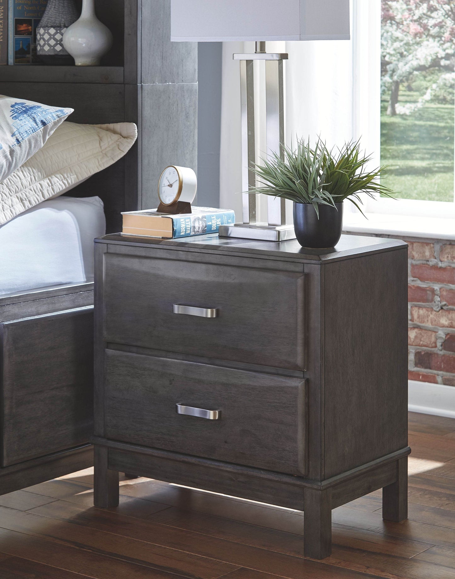 Caitbrook - Gray - Two Drawer Night Stand - Forward Furniture