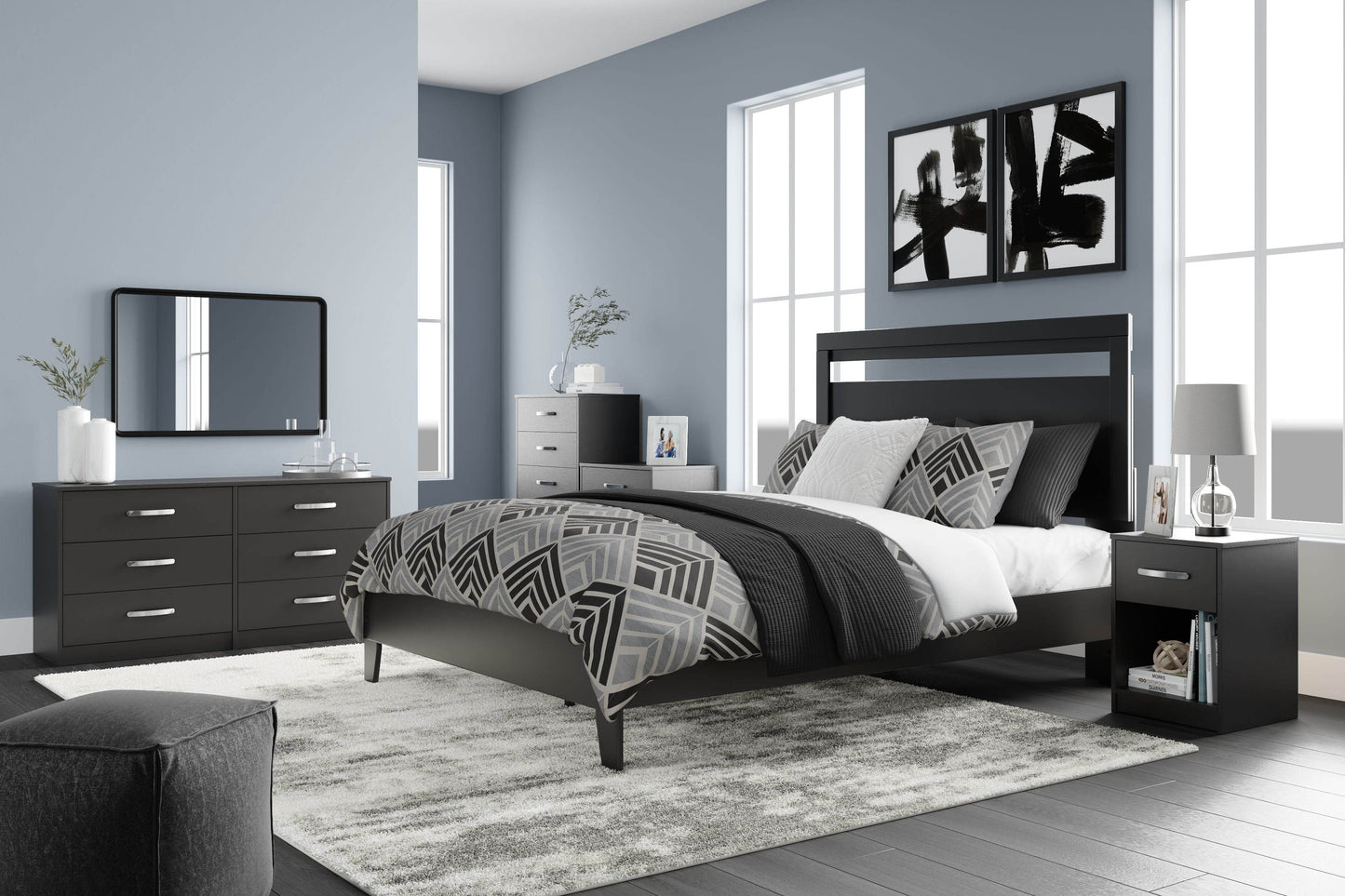 Finch - Black - Six Drawer Dresser - Forward Furniture
