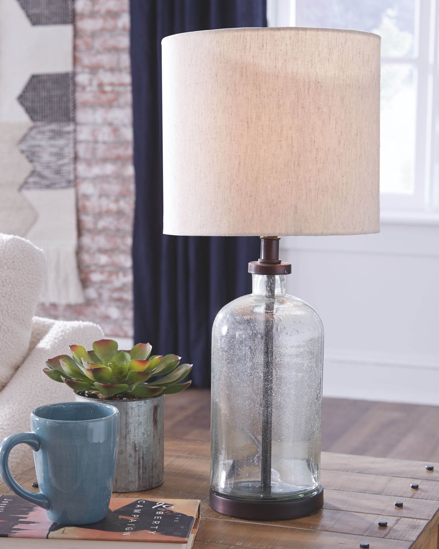 Bandile - Clear / Bronze Finish - Glass Table Lamp - Forward Furniture