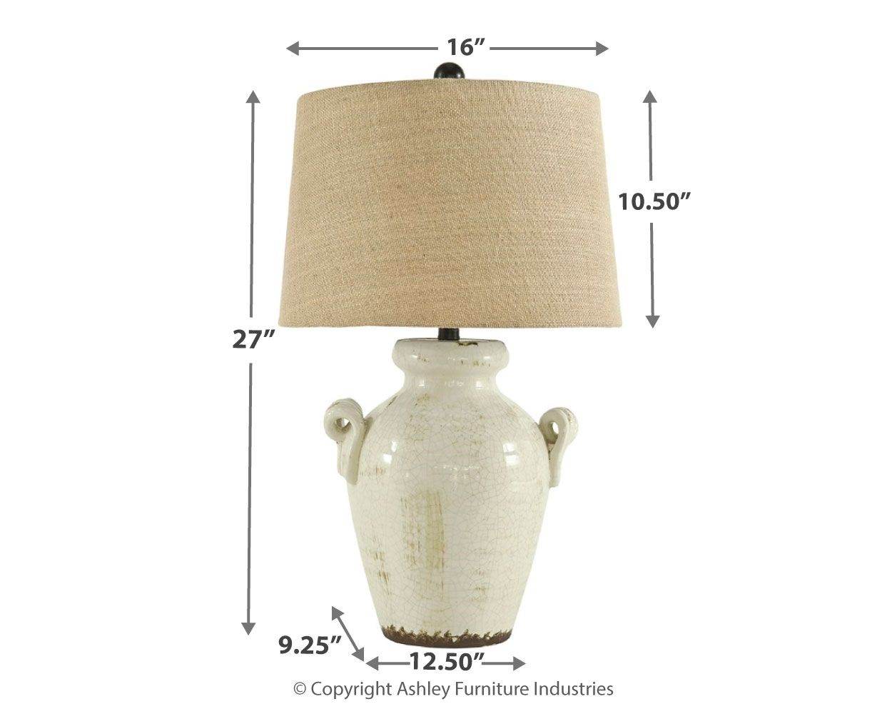 Emelda - Cream - Ceramic Table Lamp - Forward Furniture
