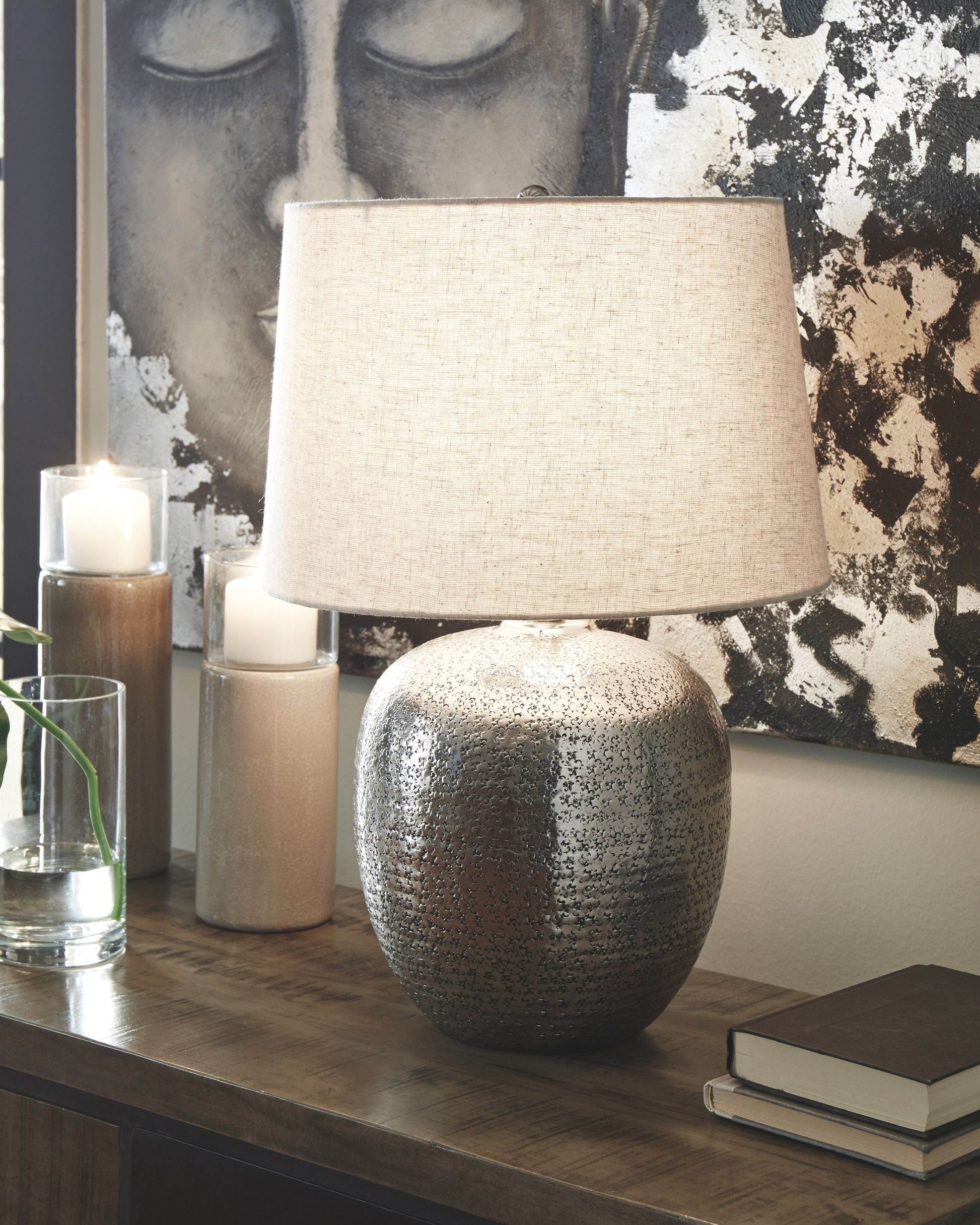Magalie - Antique Silver Finish - Metal Table Lamp - Forward Furniture
