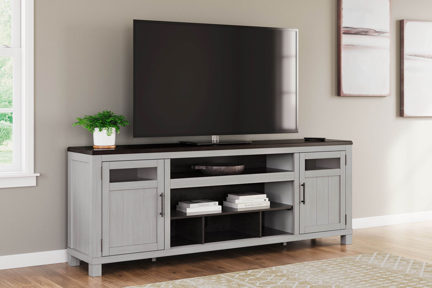 Darborn - Gray / Brown - XL TV Stand W/Fireplace Option - Forward Furniture