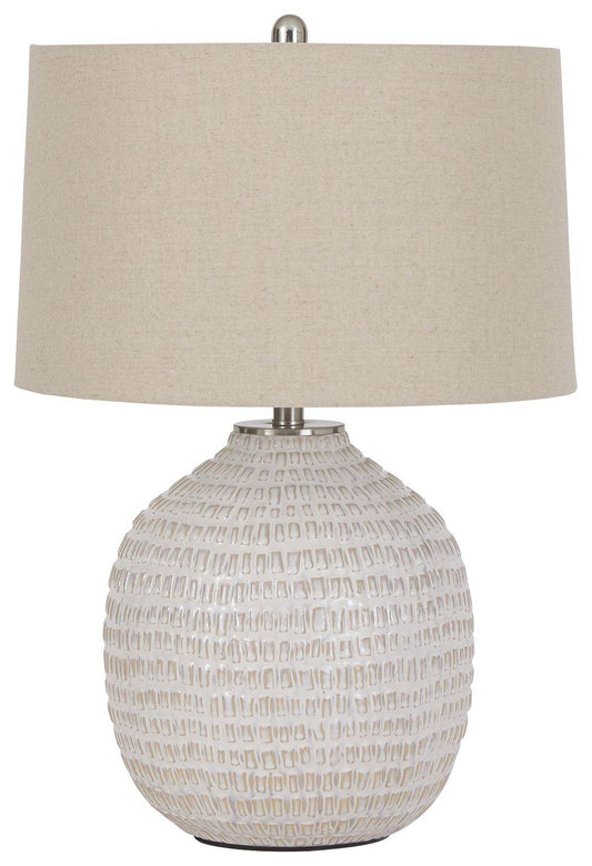 Jamon - Beige - Ceramic Table Lamp - Forward Furniture