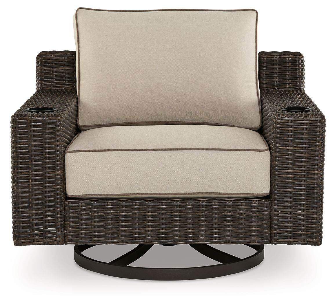 Coastline Bay - Brown - Swivel Lounge W/ Cushion - Forward Furniture