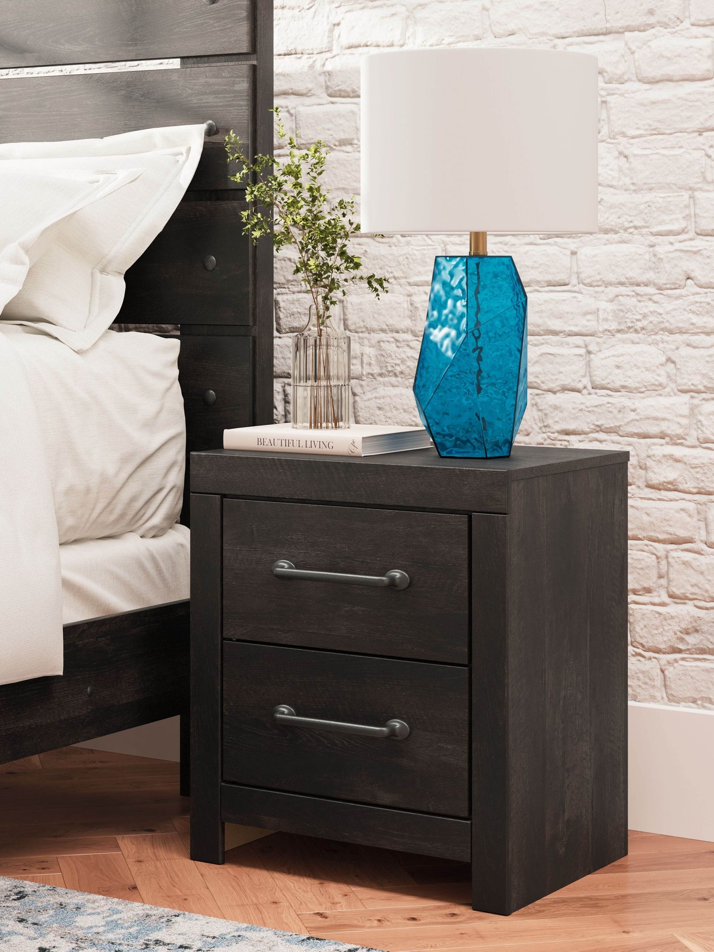 Hollivern - Dark Gray - Two Drawer Night Stand - Forward Furniture