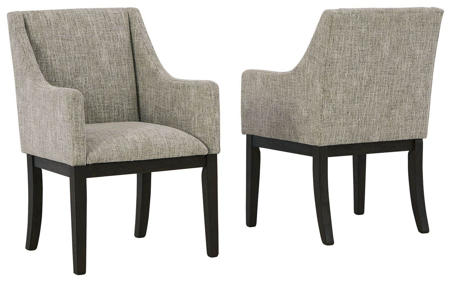 Burkhaus - Beige / Dark Brown - Dining UPH Arm Chair (Set of 2) - Forward Furniture