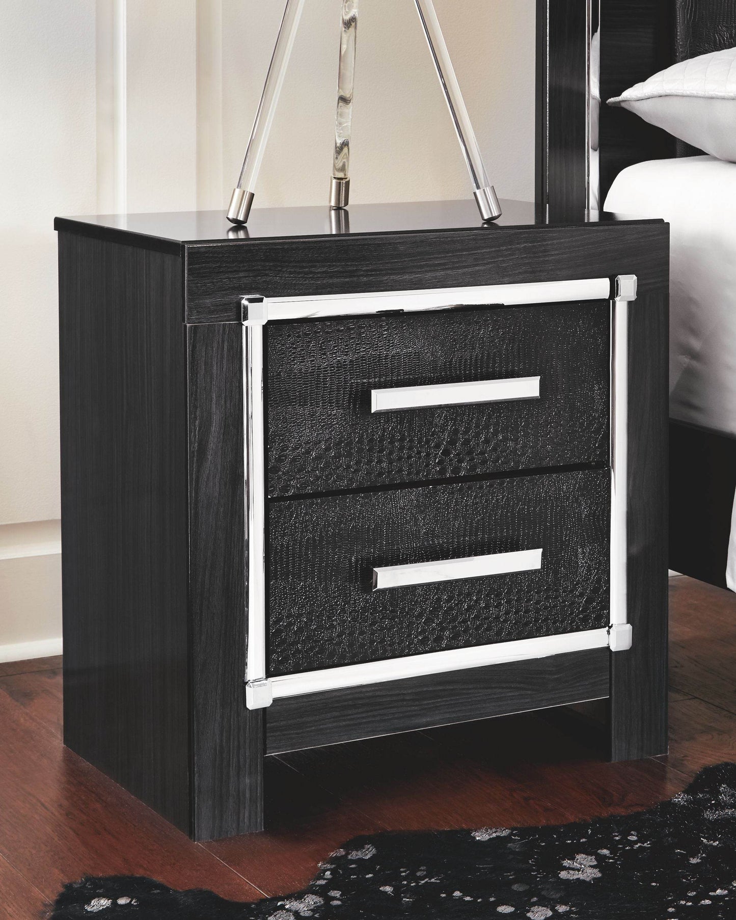 Kaydell - Black - Two Drawer Night Stand - Forward Furniture
