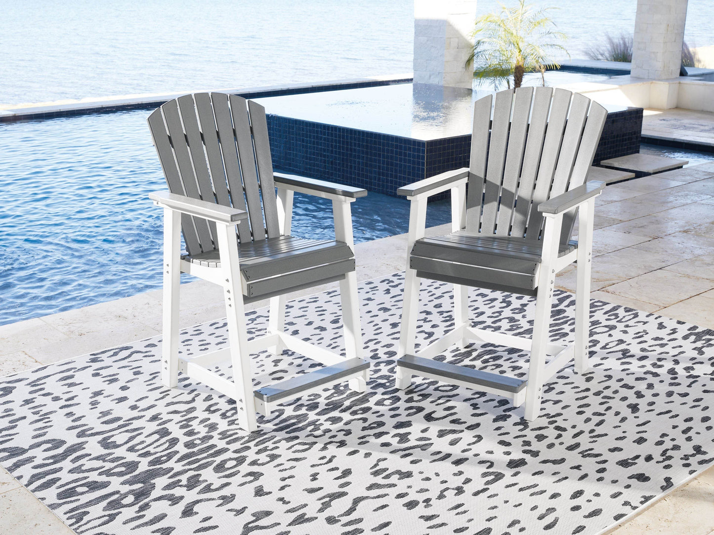 Transville - Gray / White - Barstool (Set of 2) - Forward Furniture