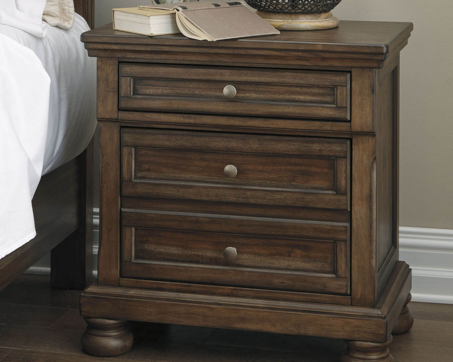 Flynnter - Medium Brown - Two Drawer Night Stand - Forward Furniture