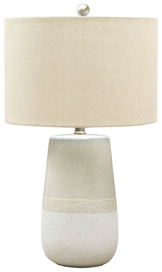Shavon - Beige / White - Ceramic Table Lamp - Forward Furniture