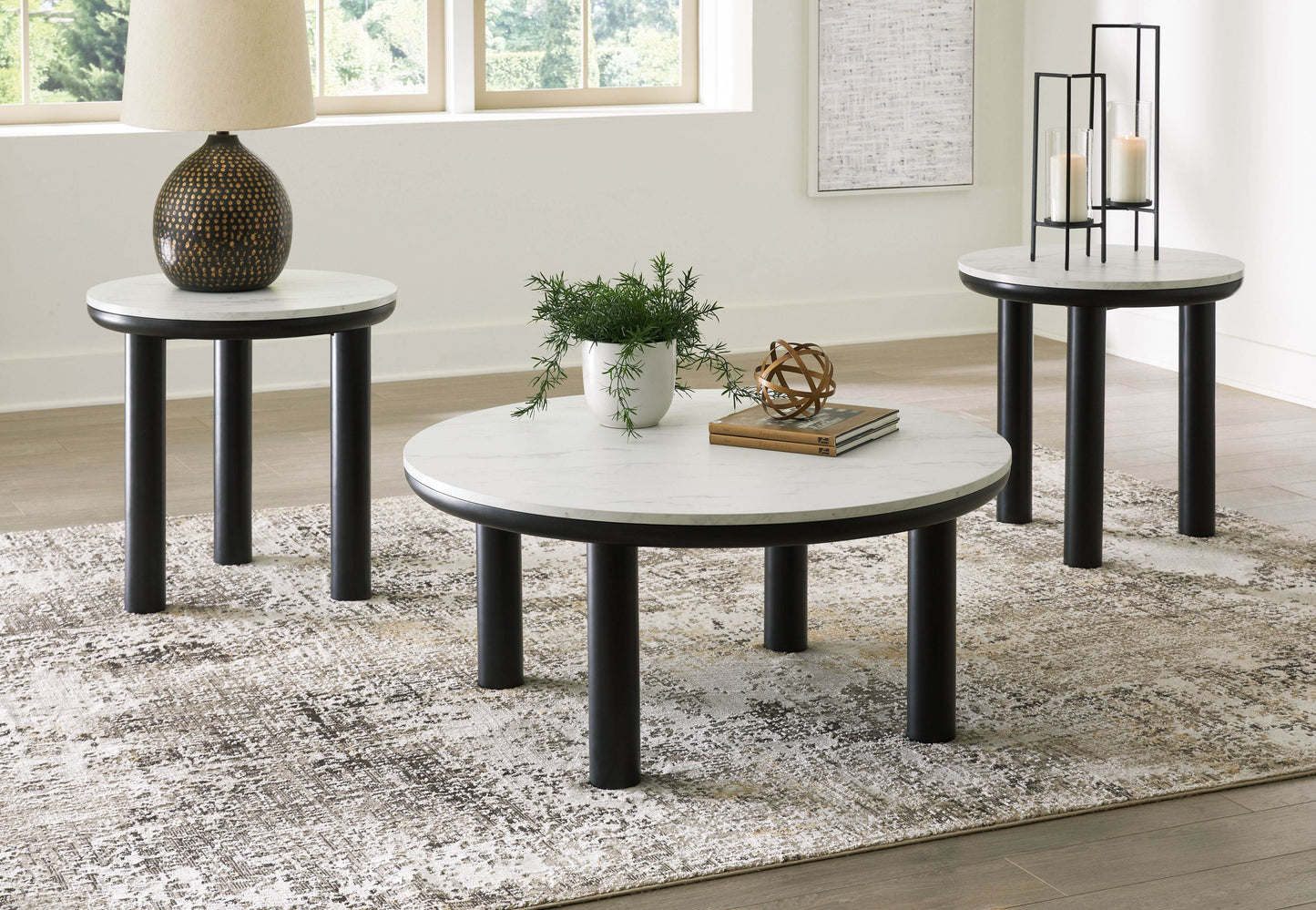 Xandrum - Black / White - Occasional Table Set (Set of 3) - Forward Furniture