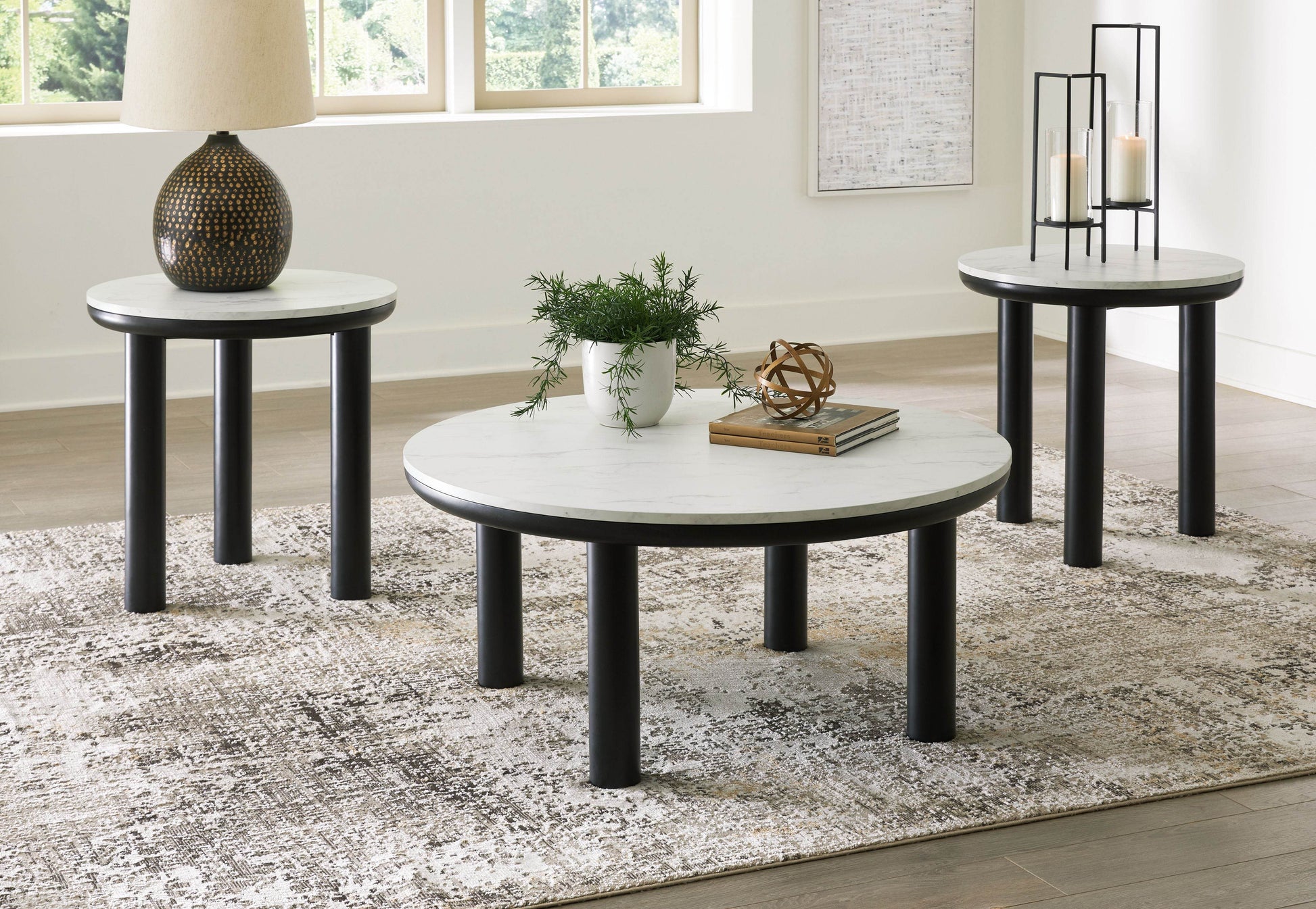 Xandrum - Black / White - Occasional Table Set (Set of 3) - Forward Furniture