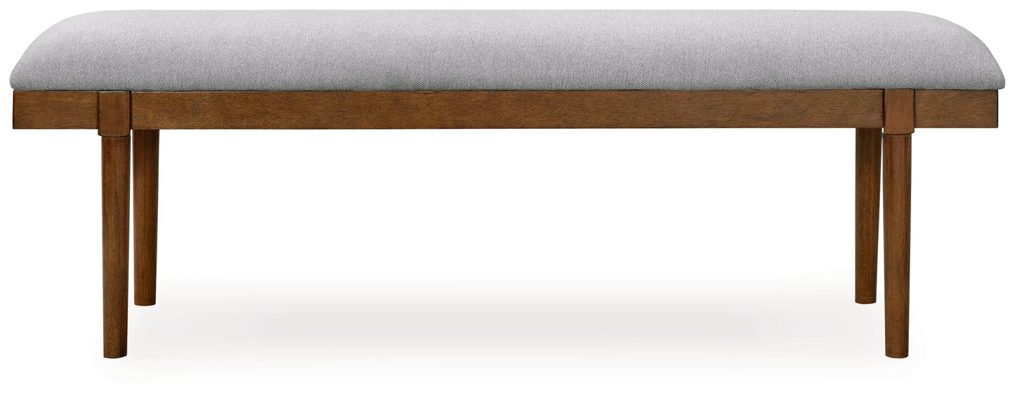 Lyncott - Gray / Brown - Large Upholstered Dining Room Bench - Forward Furniture