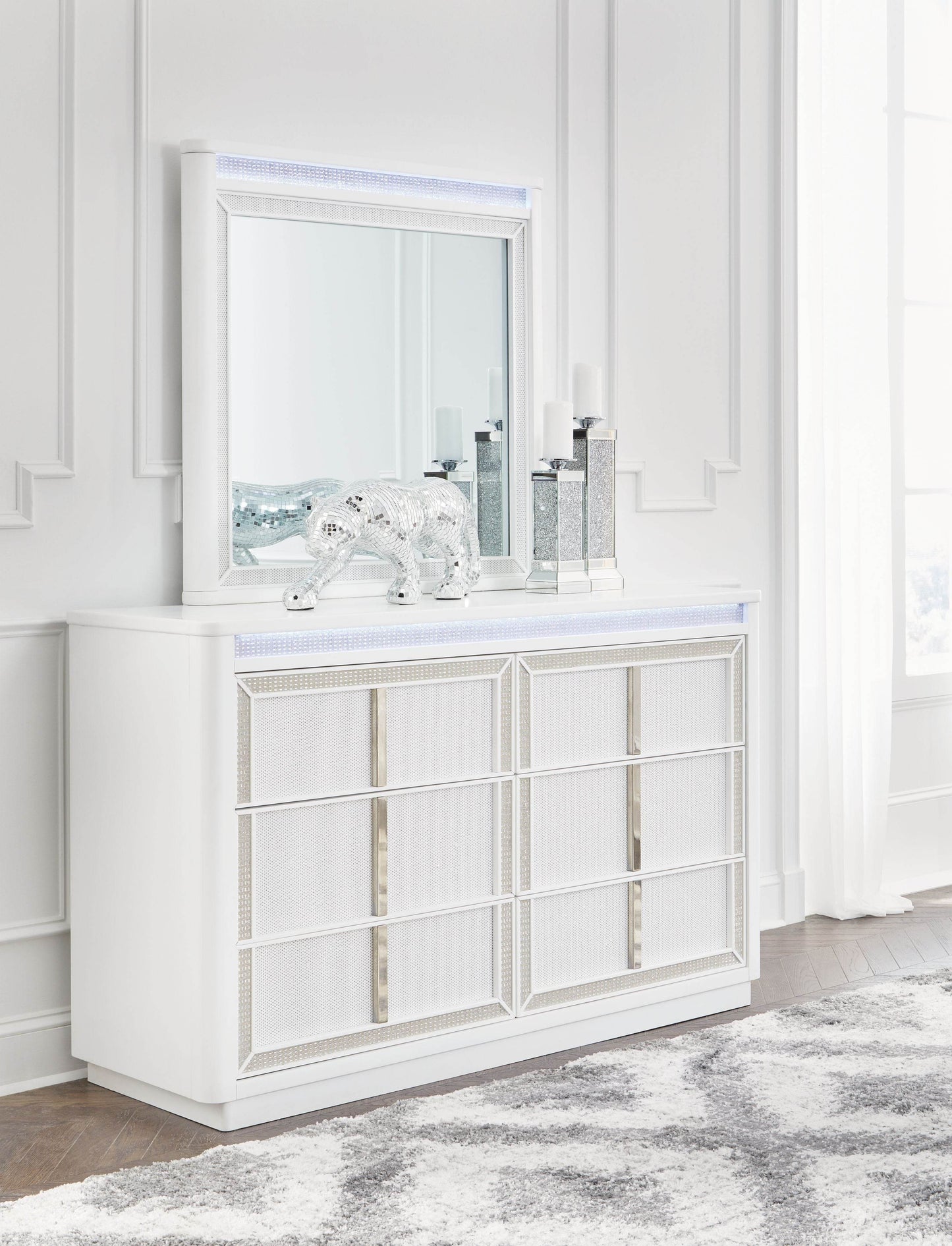 Chalanna - White - Dresser And Mirror - Forward Furniture