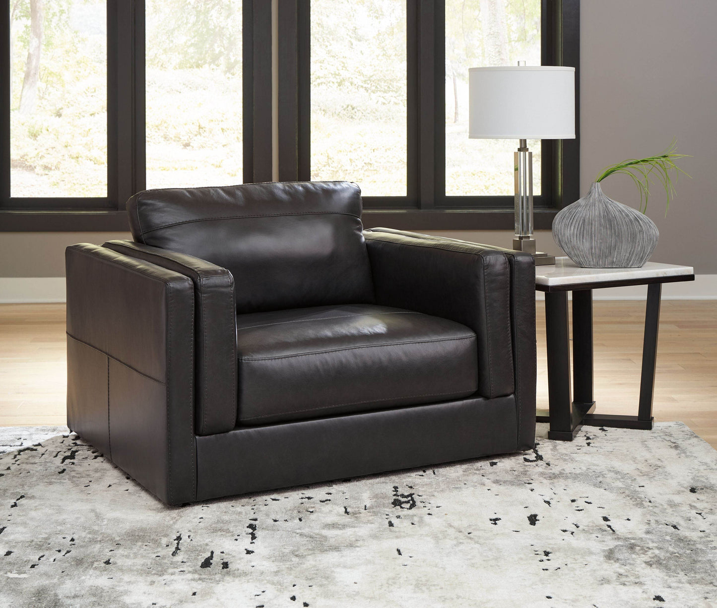 Amiata - Onyx - Chair And A Half - Leather Match - Forward Furniture