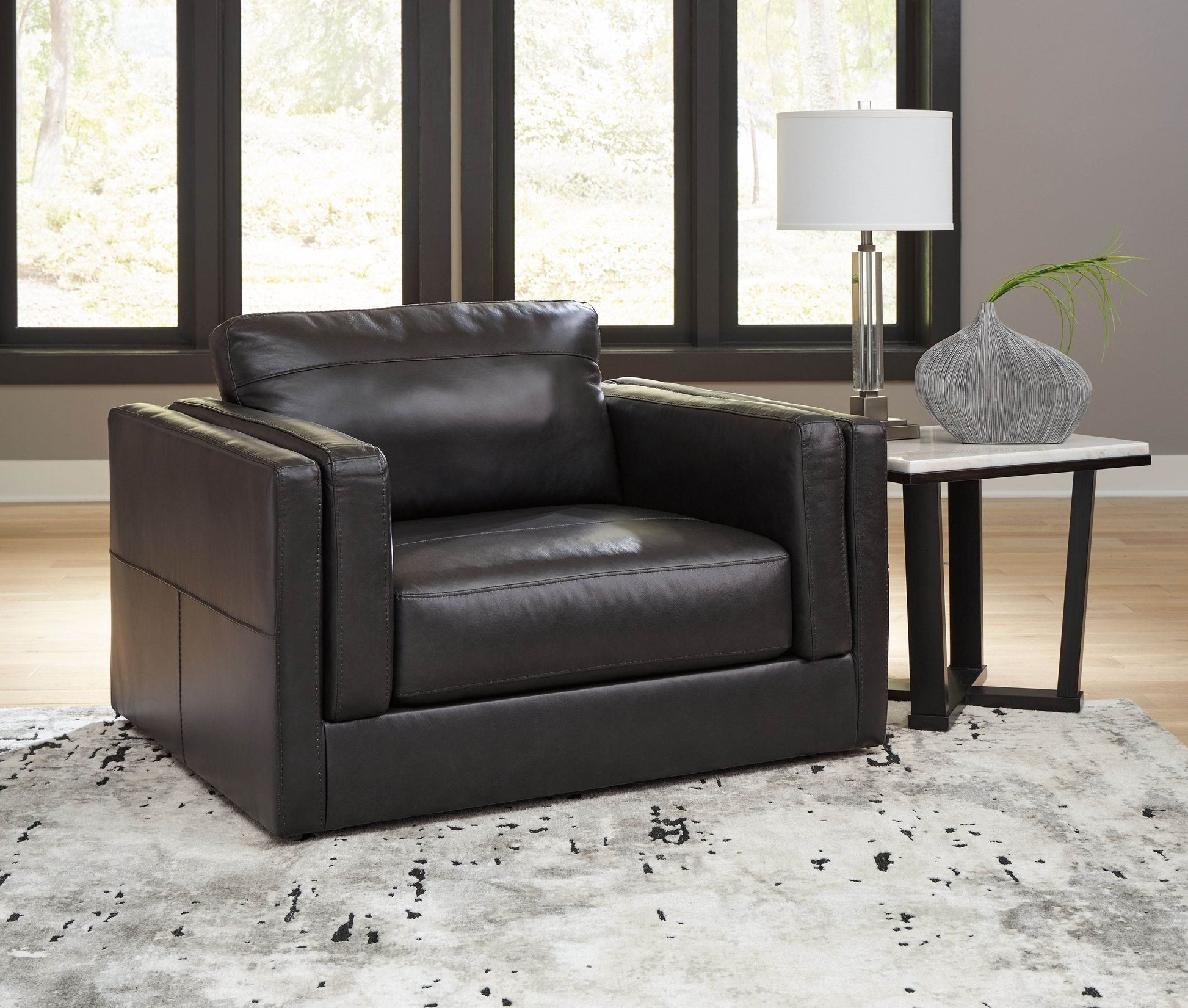 Amiata - Onyx - Chair And A Half - Leather Match - Forward Furniture