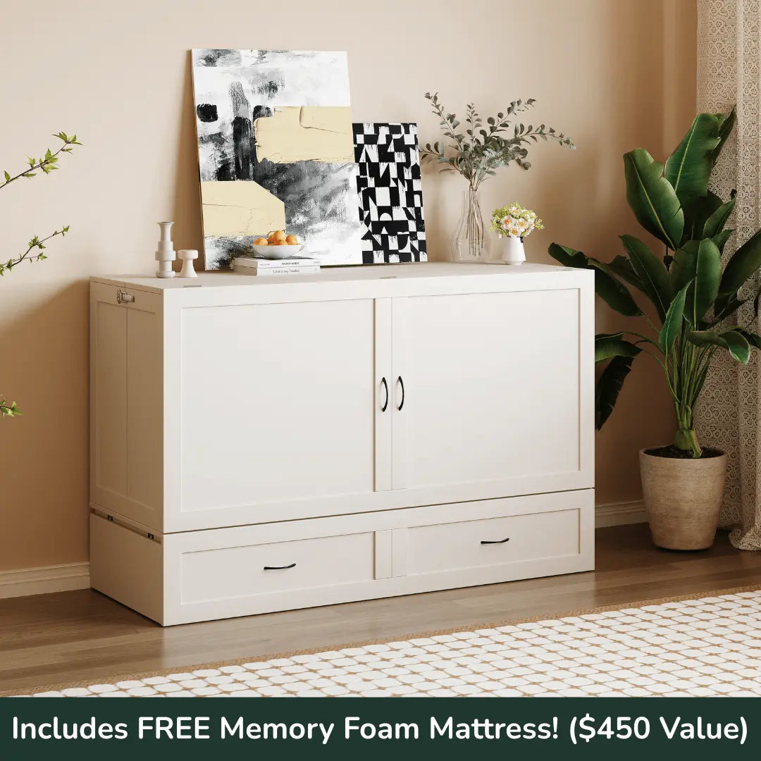 Olivia Queen Murphy Cabinet Bed With Mattress