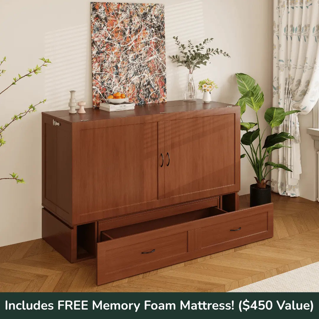 Olivia Queen Murphy Cabinet Bed With Mattress
