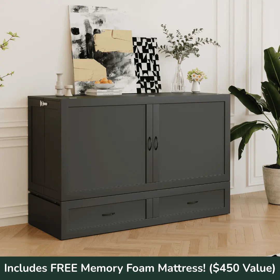 Olivia Queen Murphy Cabinet Bed With Mattress