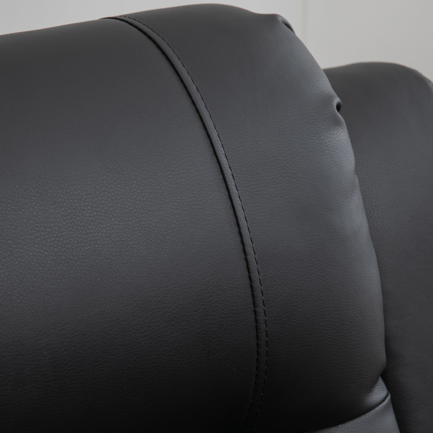 Power Lift Recliner Chair for Elderly, PU Leather Electric Recliner Chair with Footrest, Remote Control, Side Pockets and Cup Holders for Living Room, Black