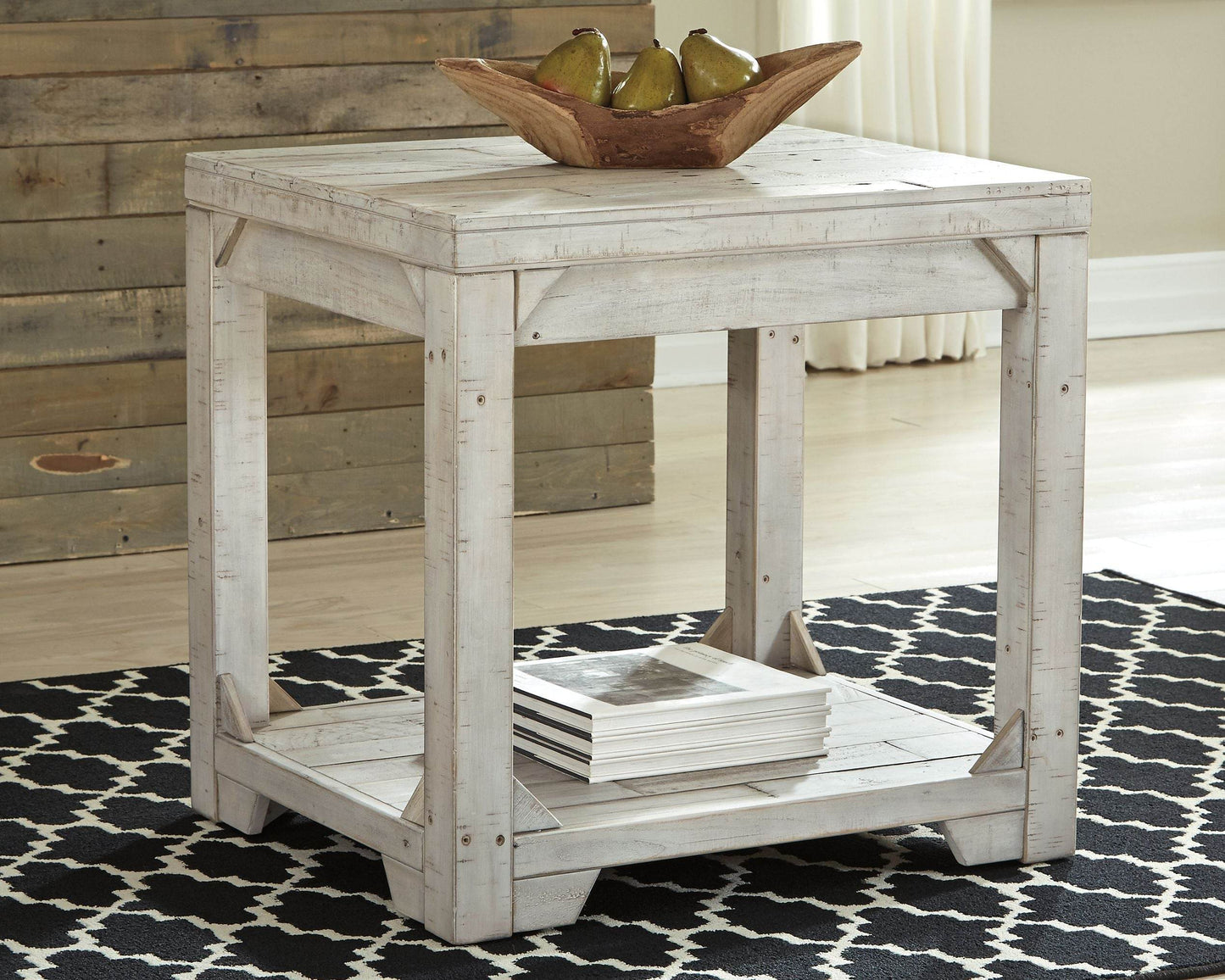 Fregine - Whitewash - Rectangular End Table - Forward Furniture