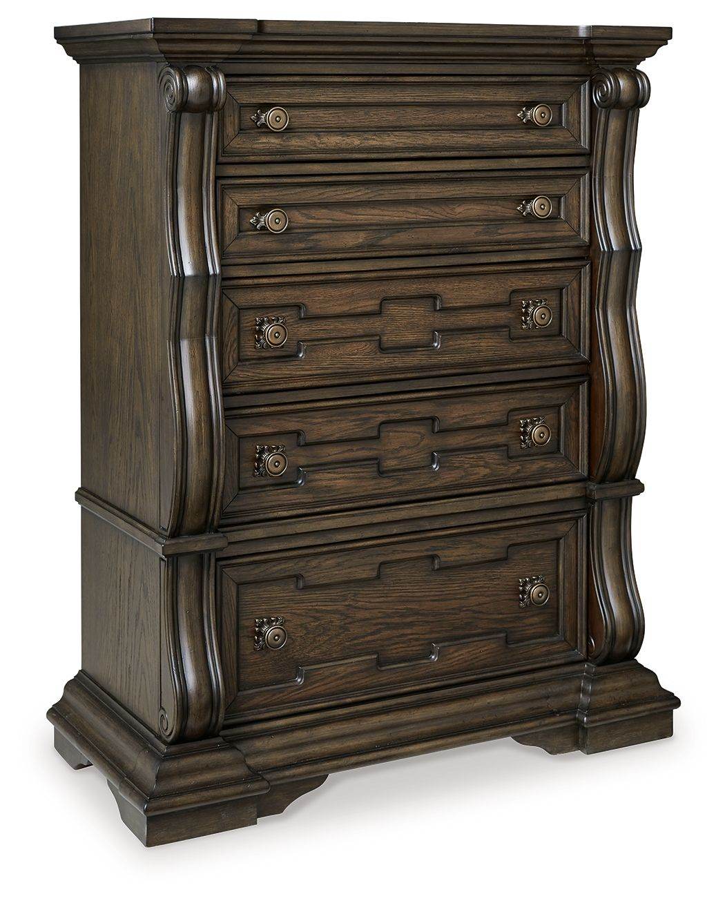 Maylee - Dark Brown - Five Drawer Chest - Forward Furniture