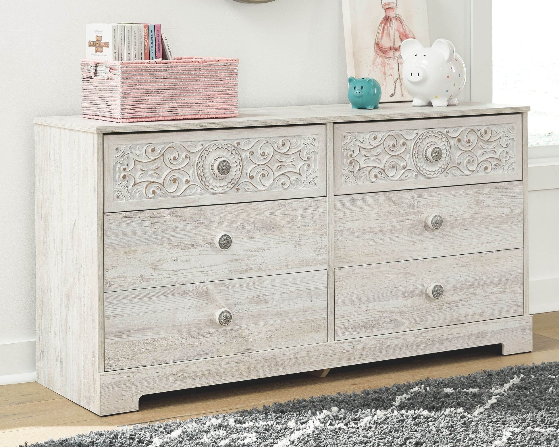 Paxberry - Whitewash - Six Drawer Dresser - Vinyl-Wrapped - Forward Furniture