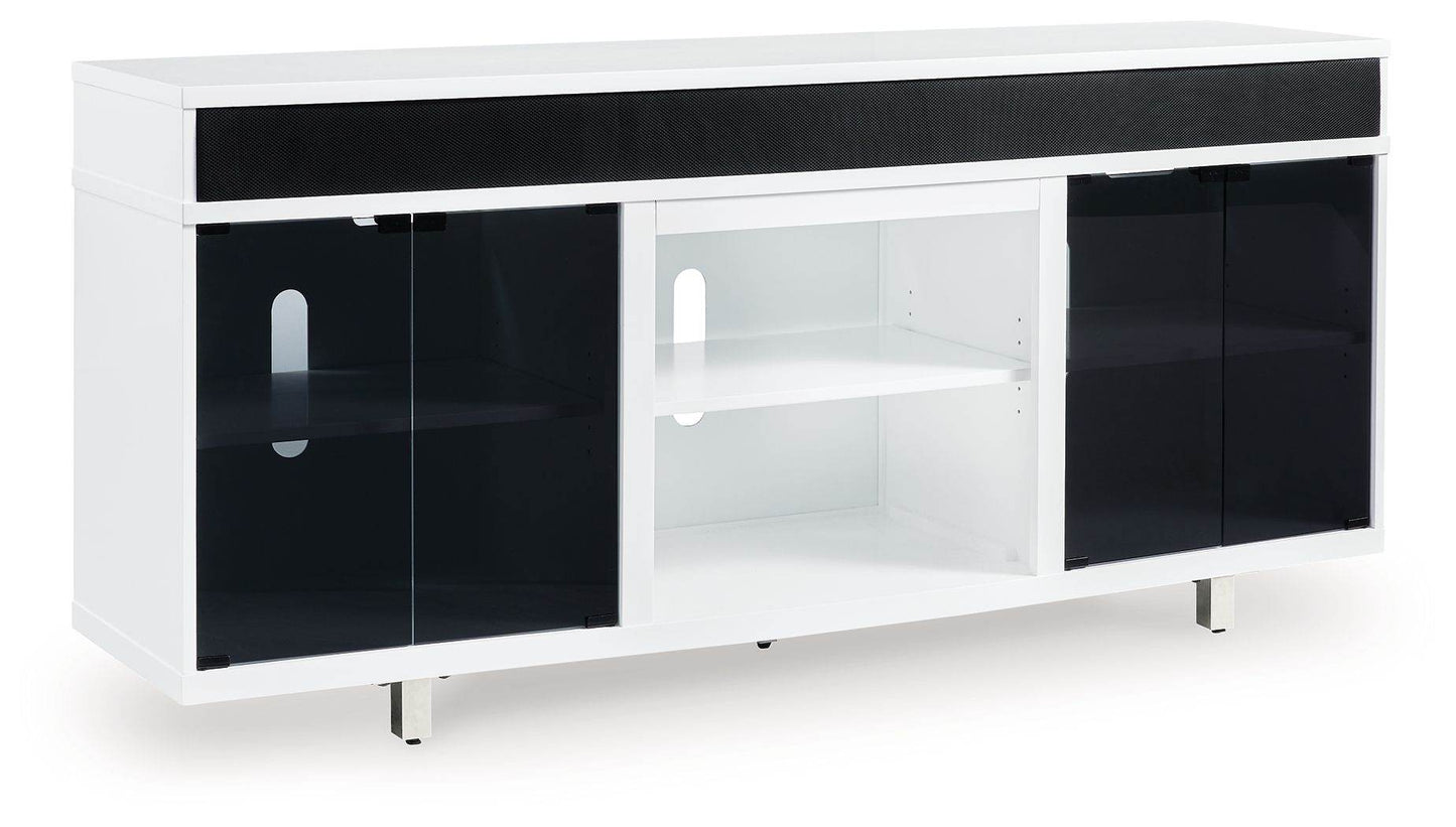 Gardoni - White / Black - XL TV Stand With Fireplace Option - Forward Furniture