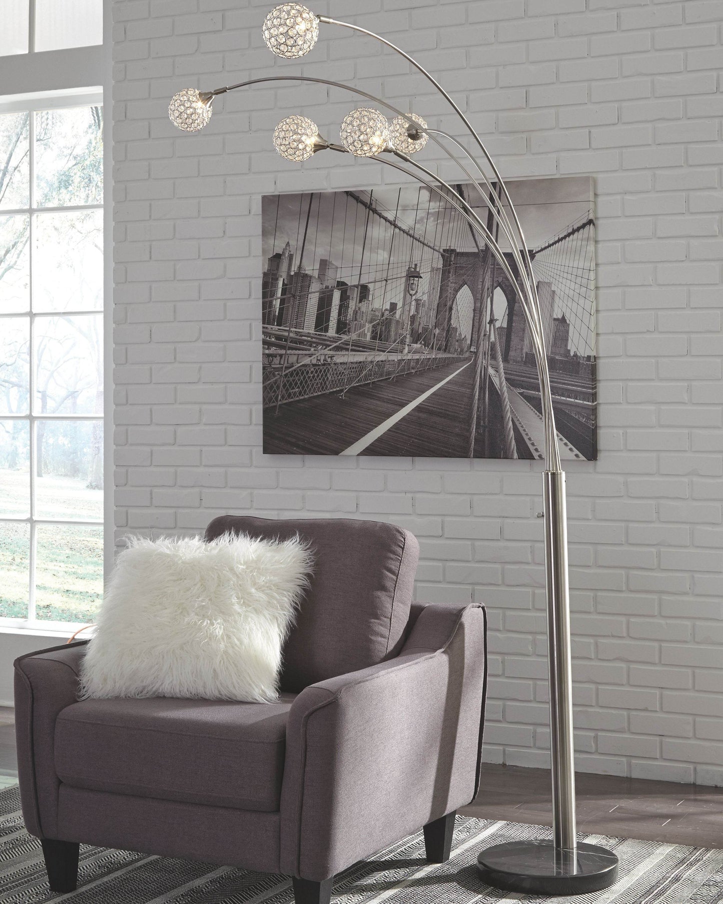 Winter - Silver Finish - Metal Arc Lamp - Forward Furniture