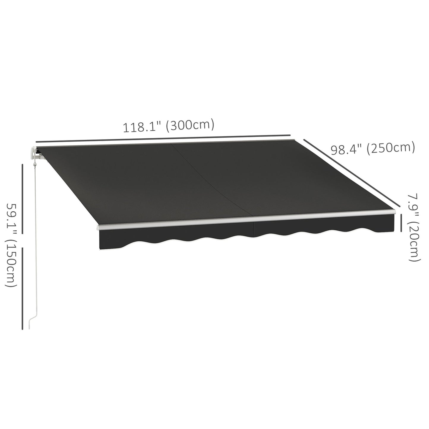 10' x 8' Electric Retractable Awning, UV Protection Sun Shade Shelter w/ Remote Controller for Deck Balcony Yard, Black