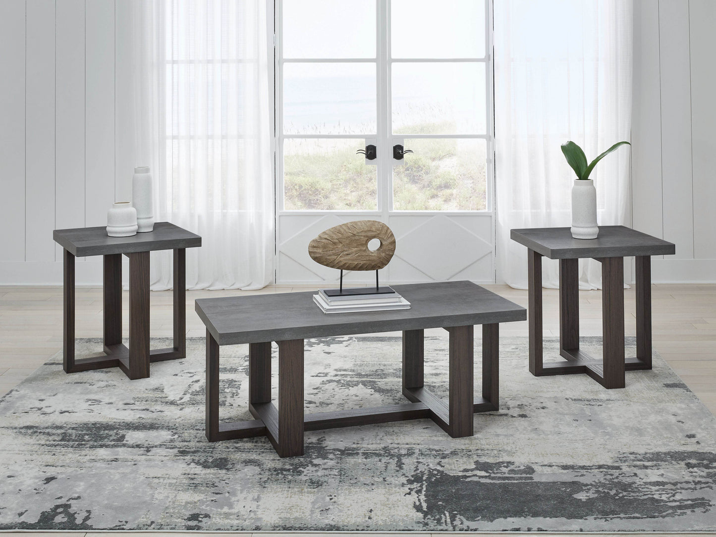 Dynnford - Gray / Brown - Occasional Table Set (Set of 3) - Forward Furniture